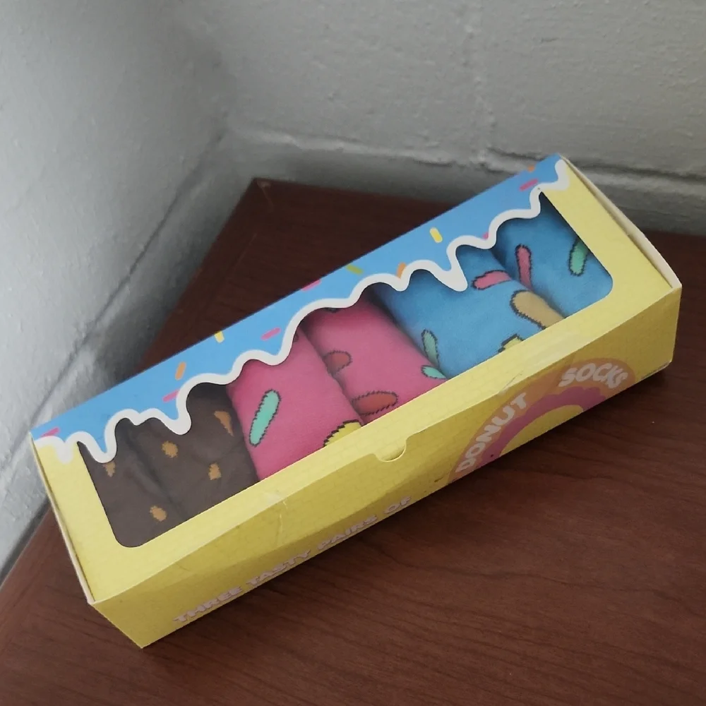 Kids Donut Themed Socks- 3 Pairs